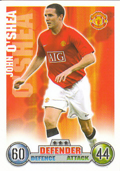 John O'Shea Manchester United 2007/08 Topps Match Attax #178